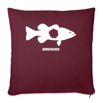 Angel, Angler, Fischer Fischen und Barsch Angeln - Sofakissenbezug 45 x 45 cm - Burgunderrot - Vorne