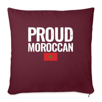 Fier marocain Vintage Maroc drapeau marocain - Housse de coussin décorative 45 x 45 cm - bordeaux - Devant