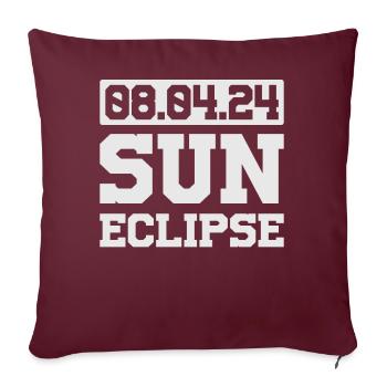 Totale Sonnenfinsternis Usa 8. April 2024 - Sofakissenbezug 45 x 45 cm - Burgunderrot - Vorne