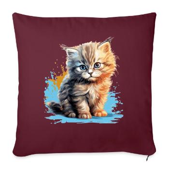 Persian Cat Perser Katze - Sofakissenbezug 45 x 45 cm - Burgunderrot - Vorne