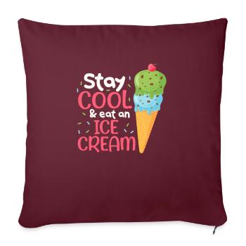 Eiscreme Eis Eiskrem Ice Cream Sommer Geschenk - Sofakissenbezug 45 x 45 cm - Burgunderrot - Vorne
