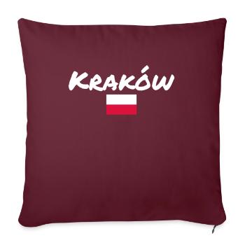 Cracovie, Pologne, mât de drapeau polonais - Housse de coussin décorative 45 x 45 cm - bordeaux - Devant