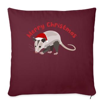 Joyeux Noël mignonne souris idée cadeau - Housse de coussin décorative 45 x 45 cm - bordeaux - Devant