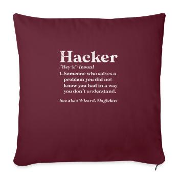 Hacker - Housse de coussin décorative 45 x 45 cm - bordeaux - Devant