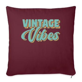 Vintage Vibes Old School Retro Pop - Sofakissenbezug 45 x 45 cm - Burgunderrot - Vorne