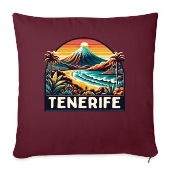 Tenerife Espagne Souvenir de vacances Vintage - Housse de coussin décorative 45 x 45 cm - bordeaux - Devant
