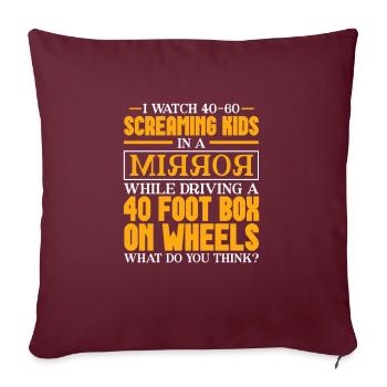 Chauffeur de bus Chauffeur de bus Bus Schuhlbus cadeau - Housse de coussin décorative 45 x 45 cm - bordeaux - Devant
