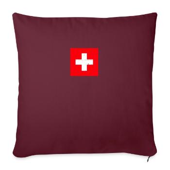 Schweiz Schweizerische Flagge Schweizer - Sofakissenbezug 45 x 45 cm - Burgunderrot - Vorne