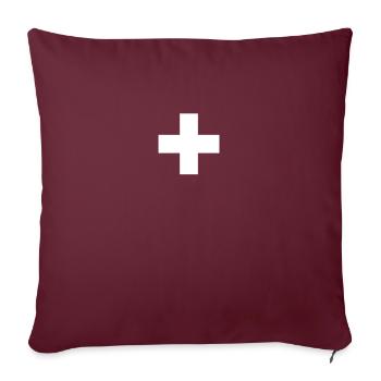 Schweiz Schweizerische Flagge Schweizer - Sofakissenbezug 45 x 45 cm - Burgunderrot - Vorne