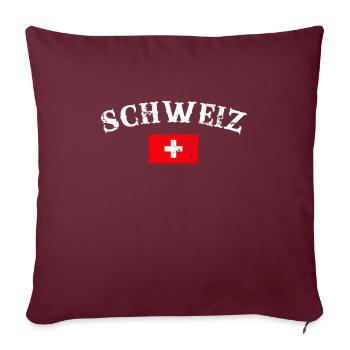 Schweiz Vintage Schweizerische Flagge Schweizer - Sofakissenbezug 45 x 45 cm - Burgunderrot - Vorne