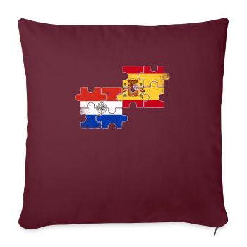 Paraguay Espagne Vintage drapeau Paraguayen - Housse de coussin décorative 45 x 45 cm - bordeaux - Devant