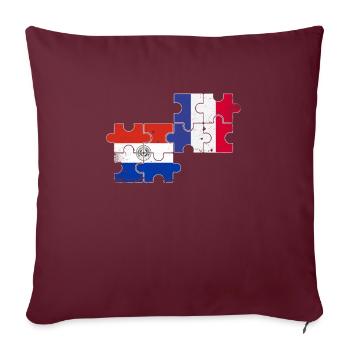 Paraguay France Vintage Drapeau Paraguayen - Housse de coussin décorative 45 x 45 cm - bordeaux - Devant