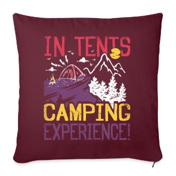 Expérience de camping sous tente ! - Housse de coussin décorative 45 x 45 cm - bordeaux - Devant