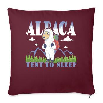 tente alpaga pour dormir - Housse de coussin décorative 45 x 45 cm - bordeaux - Devant