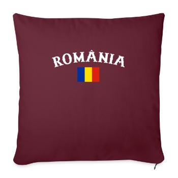 România Roumanie Drapeau Roumain Roumain - Housse de coussin décorative 45 x 45 cm - bordeaux - Devant