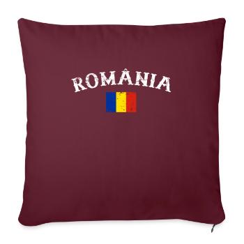 România Vintage Roumain Roumain Drapeau Roumain - Housse de coussin décorative 45 x 45 cm - bordeaux - Devant