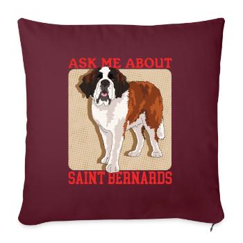 Bernhardiner Hunde St. Bernhardshund Geschenk - Sofakissenbezug 45 x 45 cm - Burgunderrot - Vorne