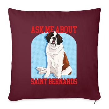 Bernhardiner Hund St. Bernhardshund Geschenk - Sofakissenbezug 45 x 45 cm - Burgunderrot - Vorne