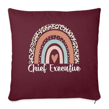 Directeur général Rainbow Leopard Funny Chief - Housse de coussin décorative 45 x 45 cm - bordeaux - Devant