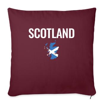 Ecosse Ecosse Carte Drapeau Ecossais - Housse de coussin décorative 45 x 45 cm - bordeaux - Devant