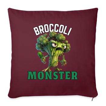 Broccoli Monster - Sofakissenbezug 45 x 45 cm - Burgunderrot - Vorne