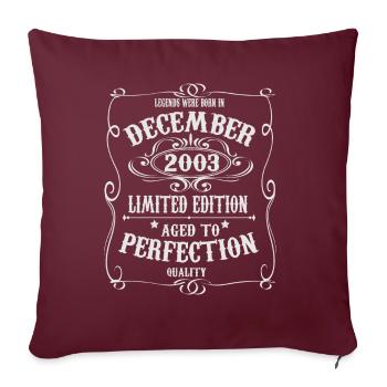 Legends est né en décembre 2003 - Housse de coussin décorative 45 x 45 cm - bordeaux - Devant
