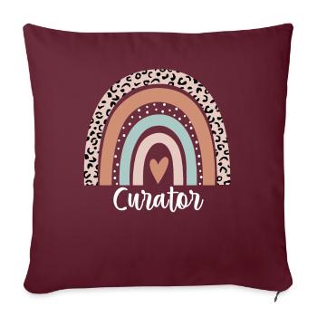 Curator Rainbow Leopard Funny Curator Appreciation - Housse de coussin décorative 45 x 45 cm - bordeaux - Devant