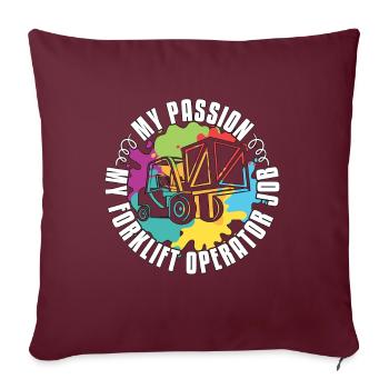 Cariste Ma passion Mon magasinier - Housse de coussin décorative 45 x 45 cm - bordeaux - Devant