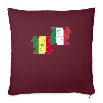 Sénégal Italie Drapeau Italiens Sénégalais - Housse de coussin décorative 45 x 45 cm - bordeaux - Devant