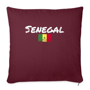 Sénégal Vintage Drapeau Sénégalais Sénégal - Housse de coussin décorative 45 x 45 cm - bordeaux - Devant