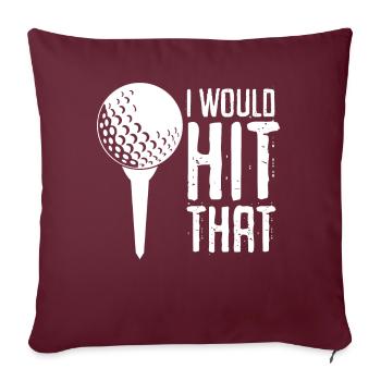 Balle de golf de club de golf - Housse de coussin décorative 45 x 45 cm - bordeaux - Devant