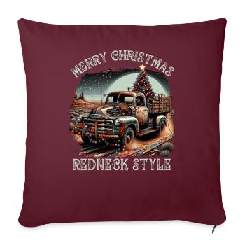Joyeux Noël Redneck Style - Camionnette - Housse de coussin décorative 45 x 45 cm - bordeaux - Devant