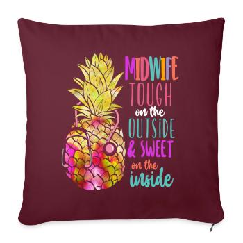 Infirmière sage-femme accoucheuse - Housse de coussin décorative 45 x 45 cm - bordeaux - Devant