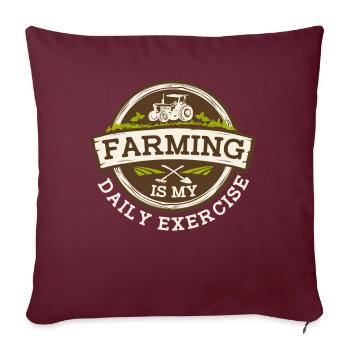 L’agriculture est mon exercice quotidien Biobauer Bauer - Housse de coussin décorative 45 x 45 cm - bordeaux - Devant