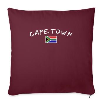 Le Cap Afrique du Sud Drapeau sud-africain - Housse de coussin décorative 45 x 45 cm - bordeaux - Devant