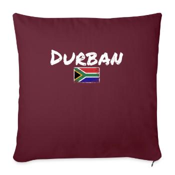 Durban Vintage South Africa Südafrika Flagge - Sofakissenbezug 45 x 45 cm - Burgunderrot - Vorne