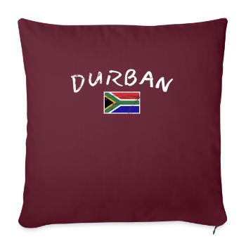 Durban Vintage Südafrika Südafrikanische Flagge - Sofakissenbezug 45 x 45 cm - Burgunderrot - Vorne
