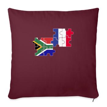 Afrique du Sud France Drapeau Français Sud-Africain - Housse de coussin décorative 45 x 45 cm - bordeaux - Devant
