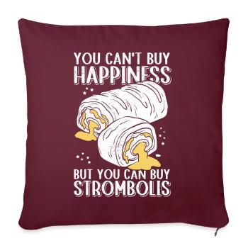Stromboli Strombolis Pizza Calzone Cadeau - Housse de coussin décorative 45 x 45 cm - bordeaux - Devant