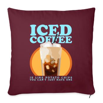 Eiskaffee Kaffeeliebhaber Iced Coffee Geschenk - Sofakissenbezug 45 x 45 cm - Burgunderrot - Vorne