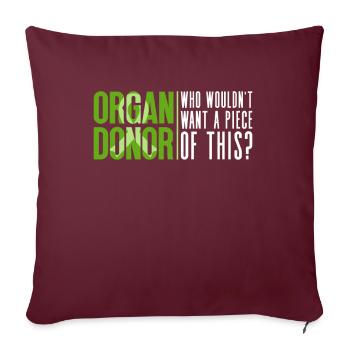 Don d’organes Greffe d’organes Don d’organes - Housse de coussin décorative 45 x 45 cm - bordeaux - Devant