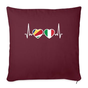 Seychellen Italien Herzschlag Flagge Seycheller - Sofakissenbezug 45 x 45 cm - Burgunderrot - Vorne