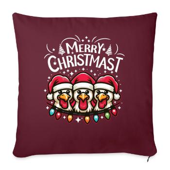 JOYEUX Noël - Repas de Noël rôti - Housse de coussin décorative 45 x 45 cm - bordeaux - Devant