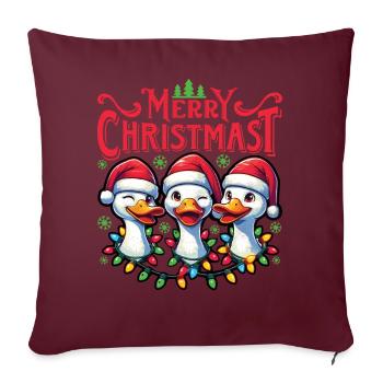 JOYEUX Noël - Dîner de Noël de Noël - Housse de coussin décorative 45 x 45 cm - bordeaux - Devant
