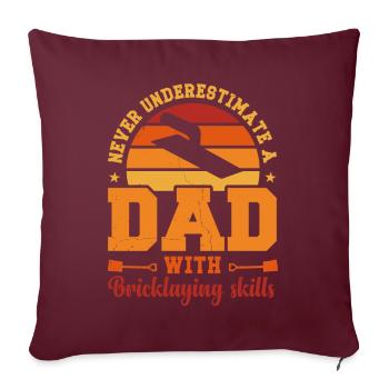 Husband Dad Hero Retro Bricklayer - Sofakissenbezug 45 x 45 cm - Burgunderrot - Vorne