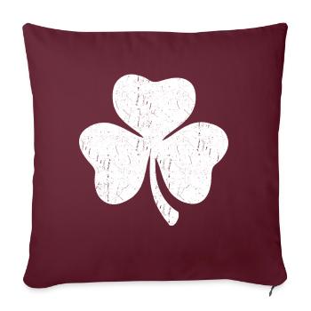 Trèfle blanc à trois feuilles - Housse de coussin décorative 45 x 45 cm - bordeaux - Devant