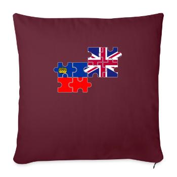 Liechtenstein Royaume-Uni Drapeau Liechtensteiner britannique - Housse de coussin décorative 45 x 45 cm - bordeaux - Devant
