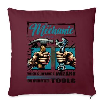 Profession de mécanicien disant ouvrier - Housse de coussin décorative 45 x 45 cm - bordeaux - Devant