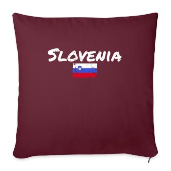Slovénie Vintage Slovénie Drapeau slovène - Housse de coussin décorative 45 x 45 cm - bordeaux - Devant