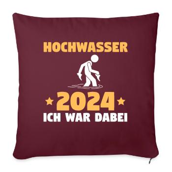 Hochwasser 2024 Ich War Dabei - Sofakissenbezug 45 x 45 cm - Burgunderrot - Vorne